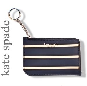 Kate Spade Cameron York Stripe Card Holder & Key Ring